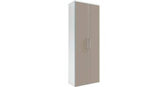GARDEROBENSCHRANK 61/170/31 cm - Taupe/Silberfarben, Design, Glas/Holzwerkstoff (61/170/31cm) - Novel