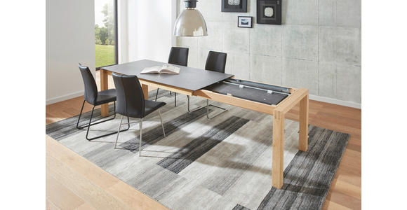 ESSTISCH in Holz, Kunststoff 200-300/100/75 cm  - Eichefarben/Graphitfarben, Design, Holz/Kunststoff (200-300/100/75cm) - Dieter Knoll