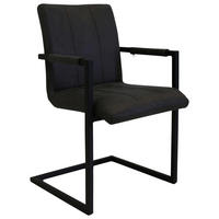SADA ŽIDLÍ S PODRUČKAMI 2 kusy - černá/antracitová, Konvenční, kov/textil (54/85/61cm) - MID.YOU