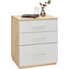 NOĆNI ORMARIĆ bijela, boje hrasta   - bijela/boje hrasta, Design, drvni materijal/plastika (50/60/40cm) - Carryhome