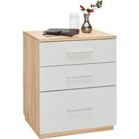 NOĆNI ORMARIĆ bijela, boje hrasta   - bijela/boje hrasta, Design, drvni materijal/plastika (50/60/40cm) - Carryhome