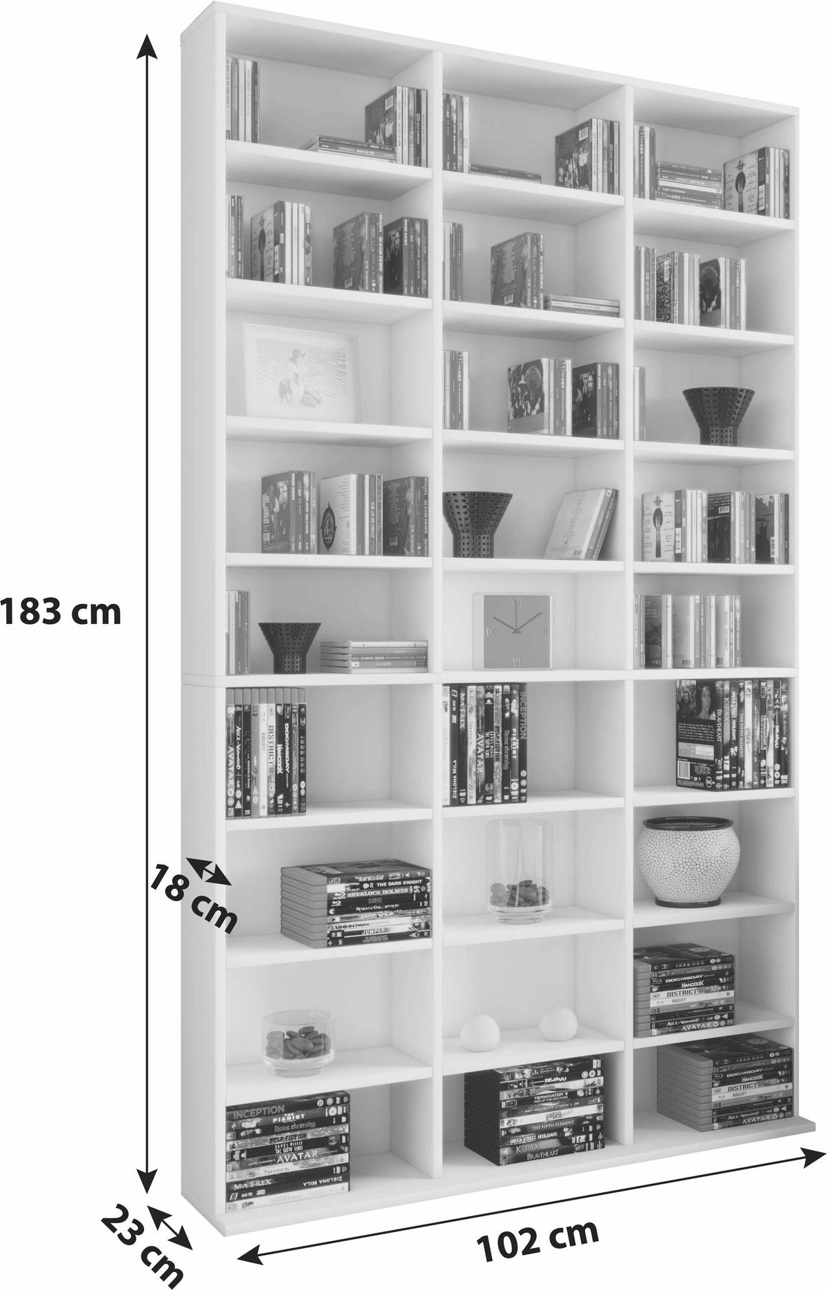 REGAL Schwarz  - Schwarz, KONVENTIONELL, Holzwerkstoff (102/183/18 (23)cm) - MID.YOU