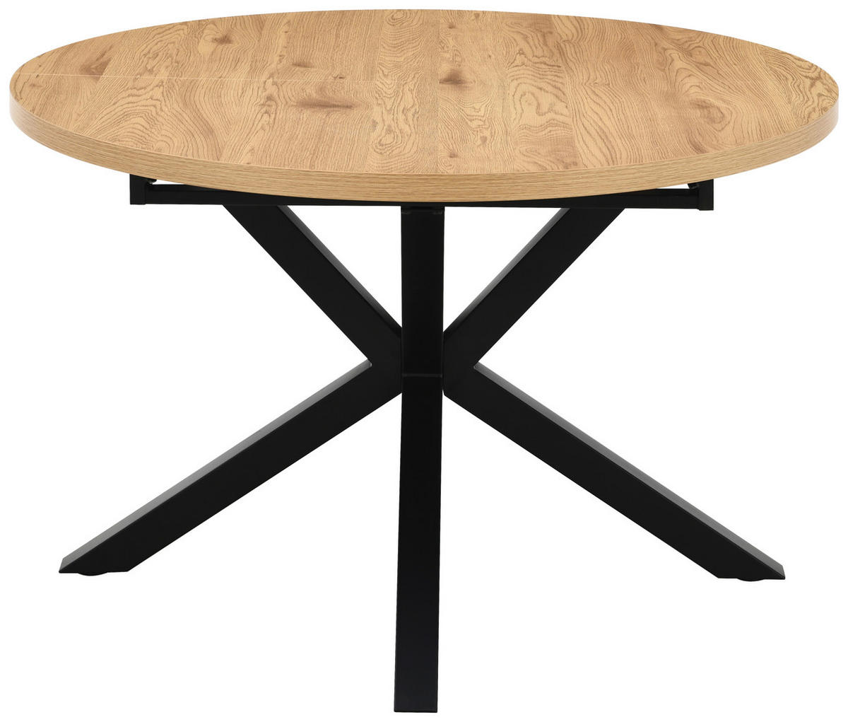 ESSTISCH in Metall, Holzwerkstoff 120/120/75 cm   - Eichefarben/Schwarz, Basics, Holzwerkstoff/Metall (120/120/75cm) - Livetastic