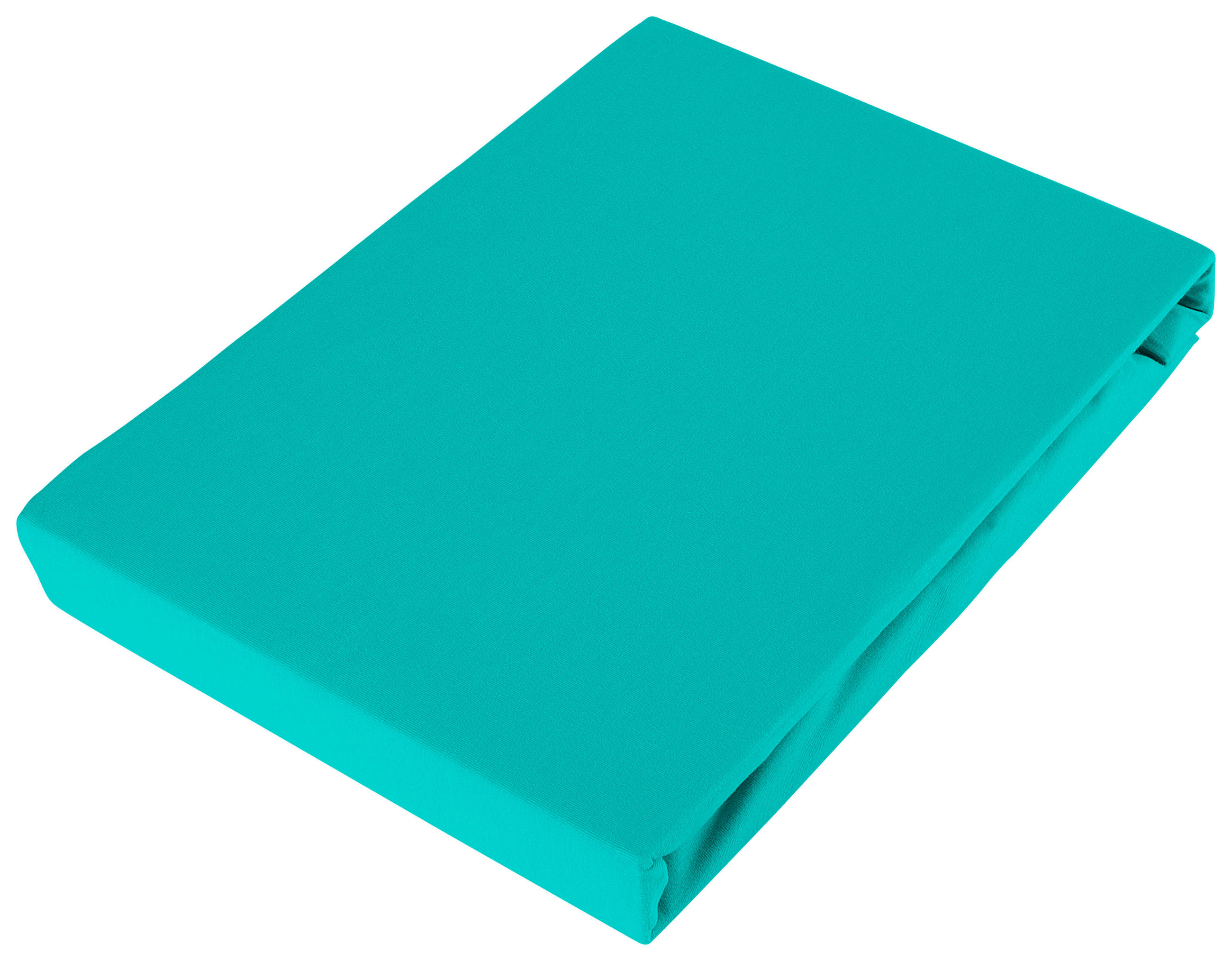 ELASTICKÉ PROSTĚRADLO, žerzej, opál, tyrkysová, 100/200 cm - opál/tyrkysová, Basics, textil (100/200cm) - Bio:Vio