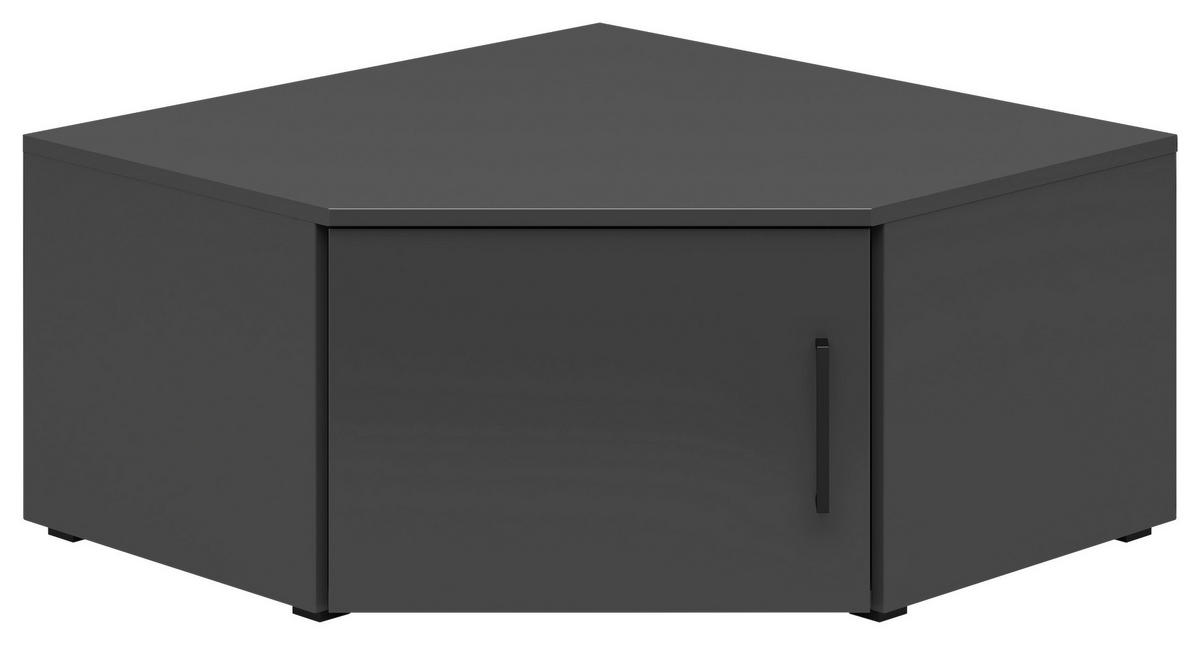 AUFSATZSCHRANK 71,5/35/71,5 cm   - Schwarz/Graphitfarben, MODERN, Holzwerkstoff/Kunststoff (71,5/35/71,5cm)