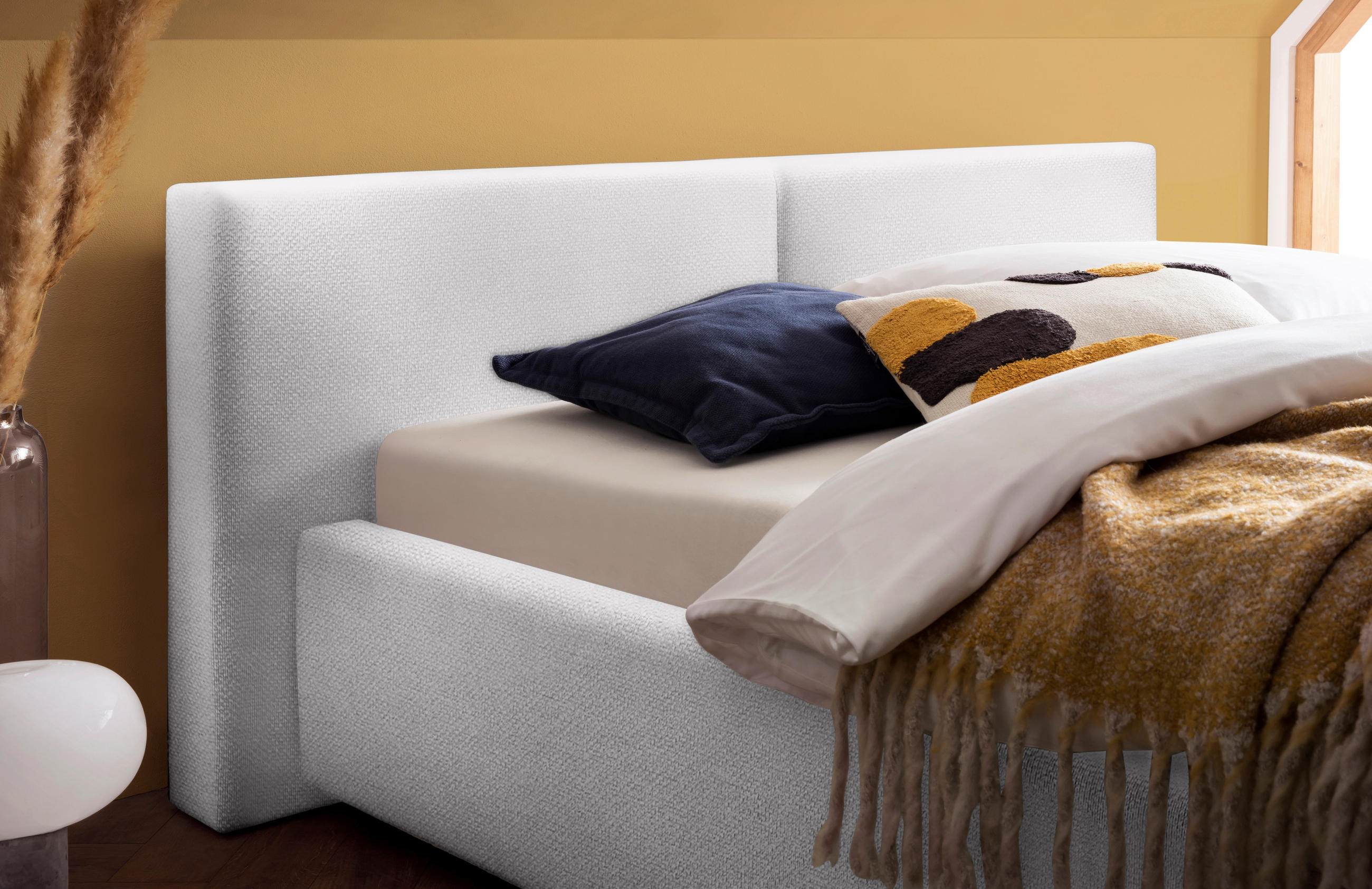 POLSTERBETT 140/200 cm  in Hellgrau  - Hellgrau, Basics, Textil (140/200cm) - Boxxx