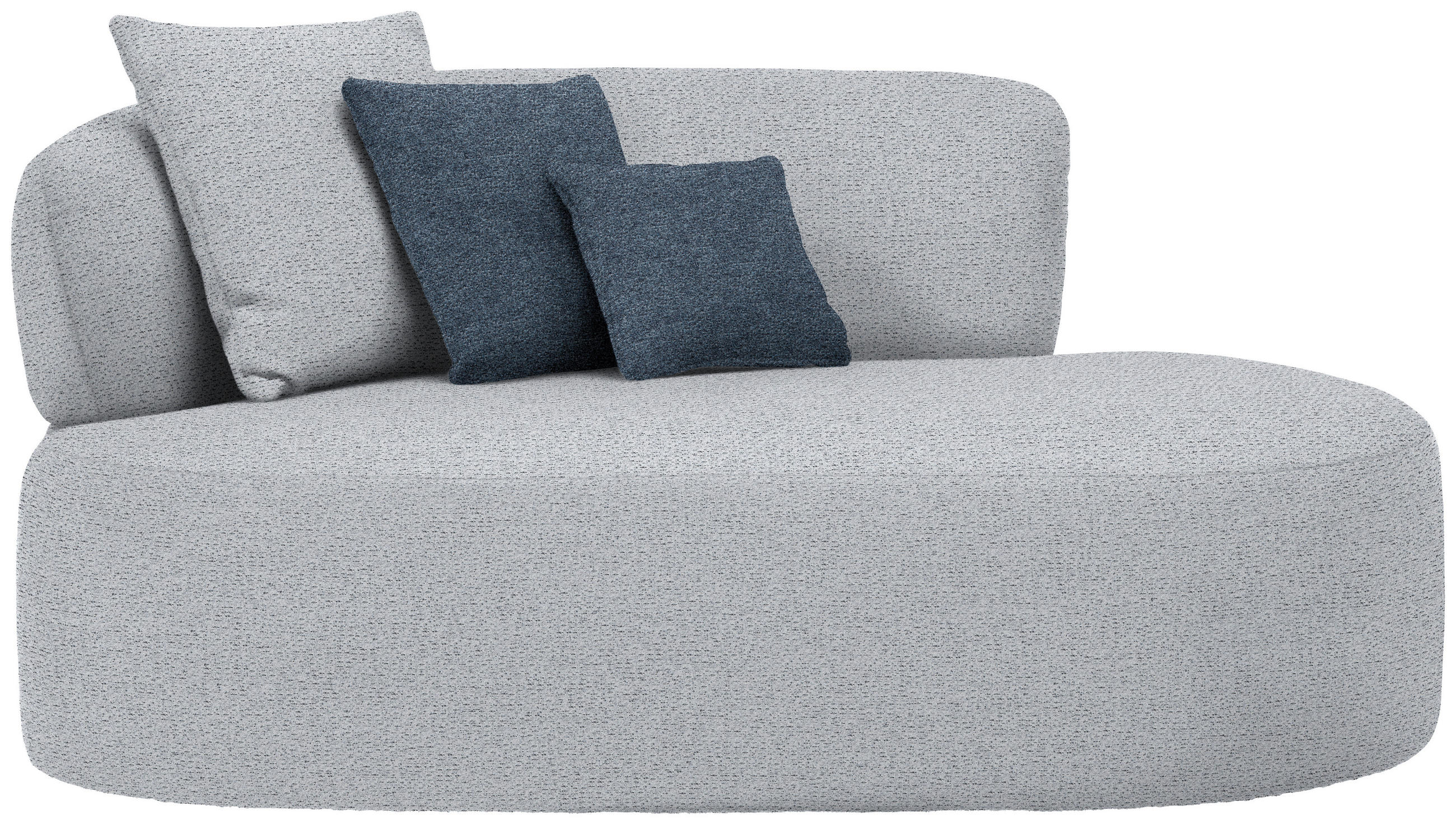 RÉCAMIERE in Chenille Blau, Grau  - Blau/Schwarz, MODERN, Kunststoff/Textil (166/86/105cm) - Hom`in