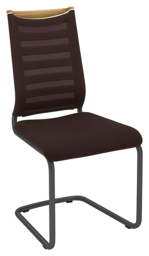 SCHWINGSTUHL  in Flachgewebe, Netz  - Eichefarben/Dunkelbraun, Design, Holz/Textil (47/99/59cm) - Venjakob
