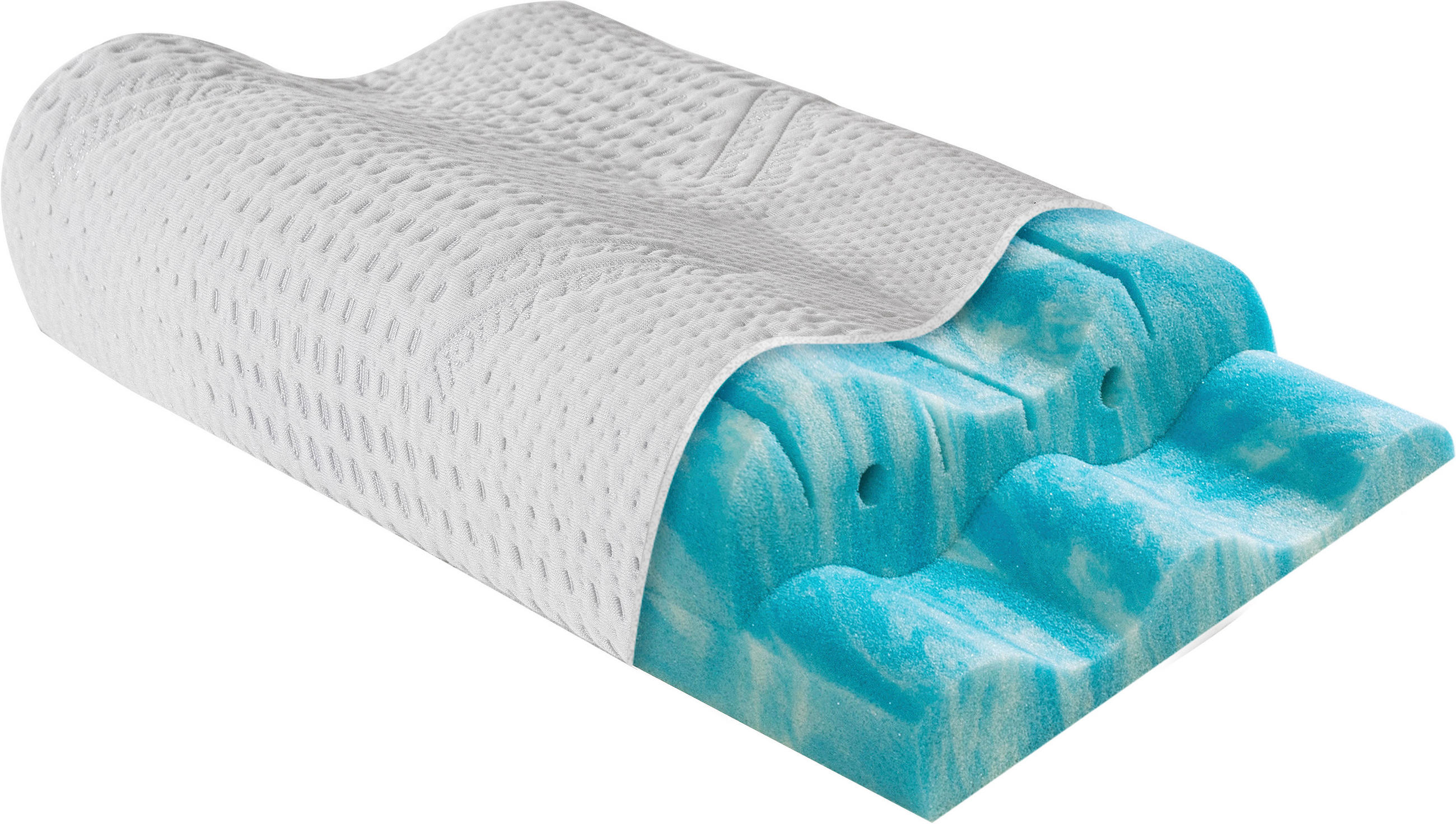OPORNÝ ŠIJOVÝ VANKÚŠ  - biela, Basics, textil (60/30/11cm) - Dieter Knoll