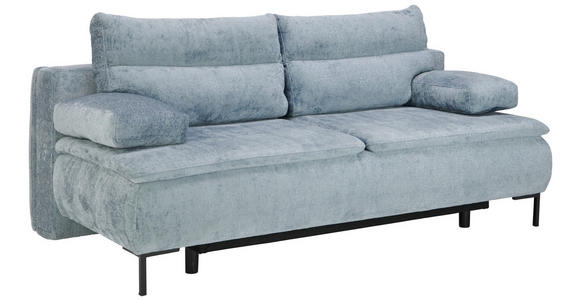 BOXSPRINGSOFA mit Stoffauswahl Webstoff Blau - Blau/Schwarz, Design, Textil/Metall (202/93/100cm) - Novel