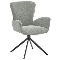 ARMLEHNSTUHL  in Eisen Jacquard, Flachgewebe  - Pastellgrün/Schwarz, Design, Textil/Metall (63/92/63cm) - Valdera