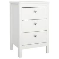 NACHTSCHRANK 43,8/70,1/38,4 cm  - Silberfarben/Weiß, MODERN, Holzwerkstoff/Metall (43,8/70,1/38,4cm) - MID.YOU