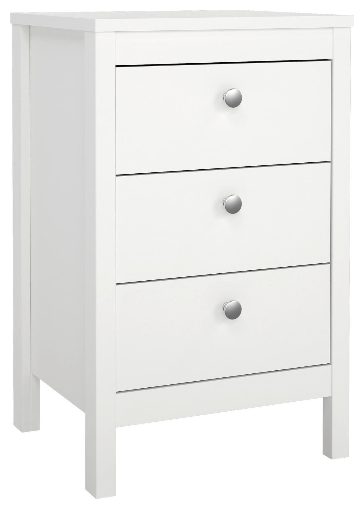 NACHTSCHRANK 43,8/70,1/38,4 cm  - Silberfarben/Weiß, MODERN, Holzwerkstoff/Metall (43,8/70,1/38,4cm) - MID.YOU