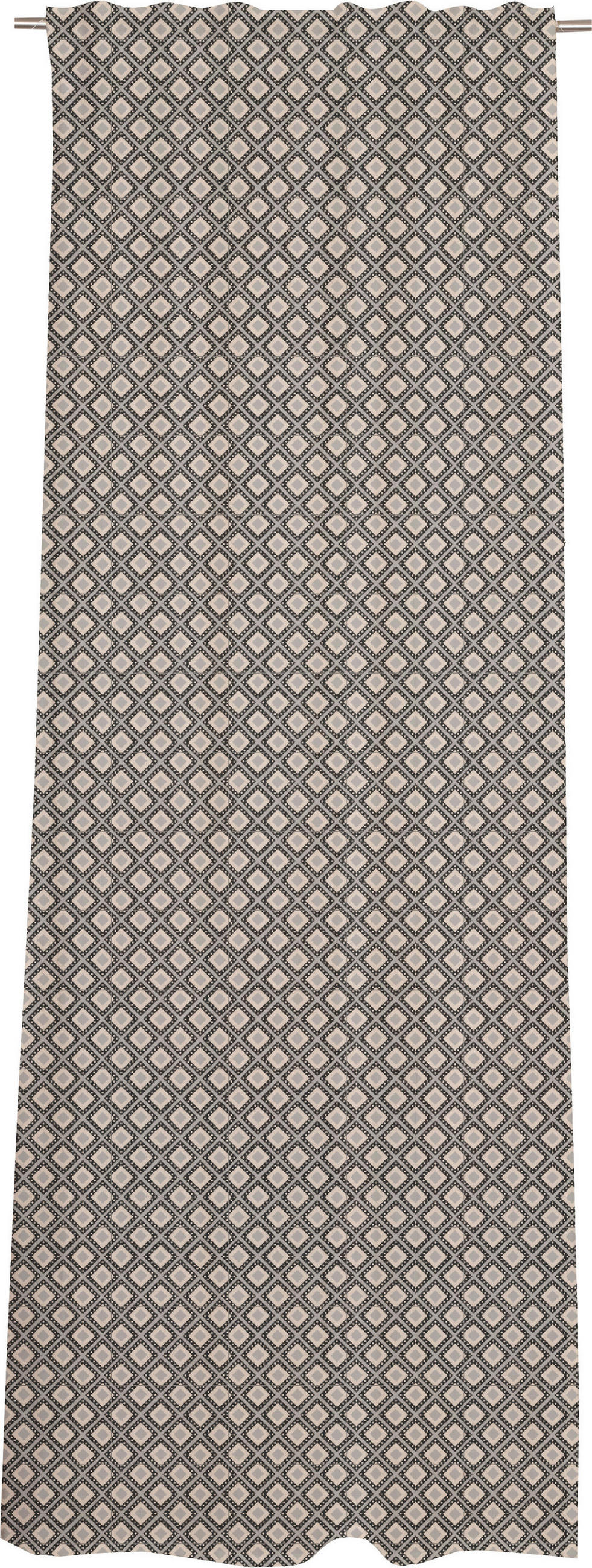 Thumbnail - Esprit Fertigvorhang E-Ruby, Creme, Schwarz, Beige, Textil, Raute, 130x250 cm, für Stange und Schiene geeignet, Wohntext...