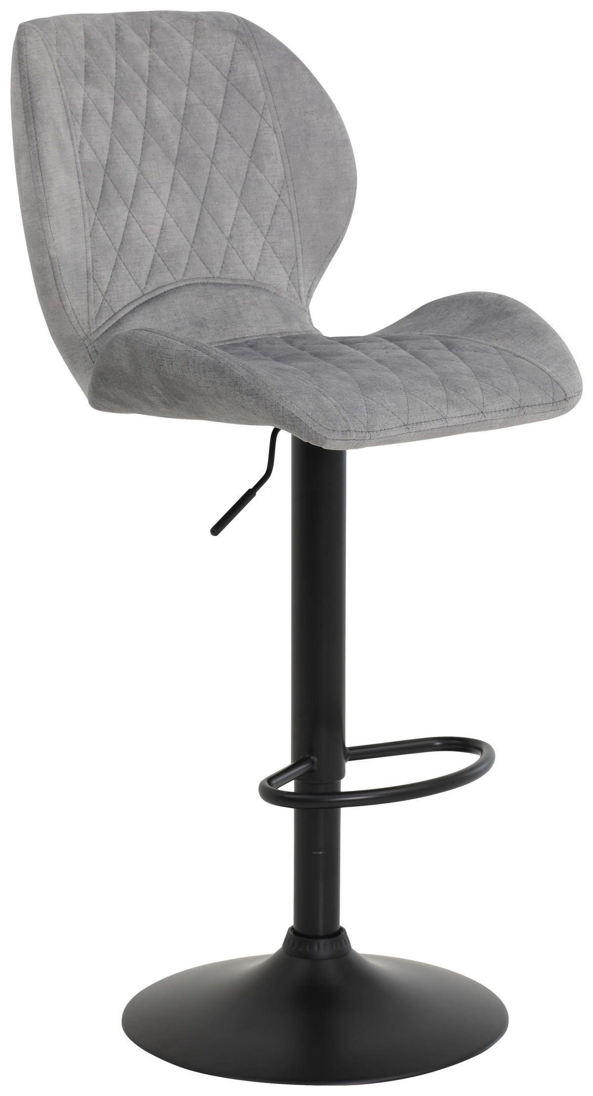 BARHOCKER in Metall, Textil Grau, Schwarz  - Schwarz/Grau, MODERN, Textil/Metall (42/96-117/51cm) - Boxxx
