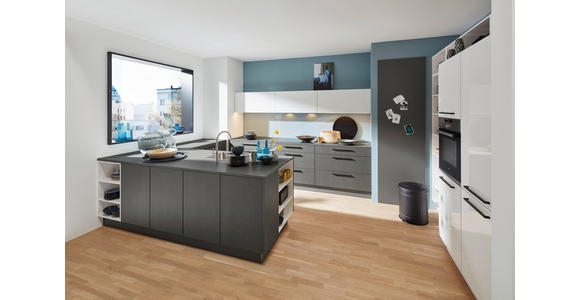 EINBAUKÜCHE - Weiß/Grau, Design, Holzwerkstoff - Dieter Knoll
