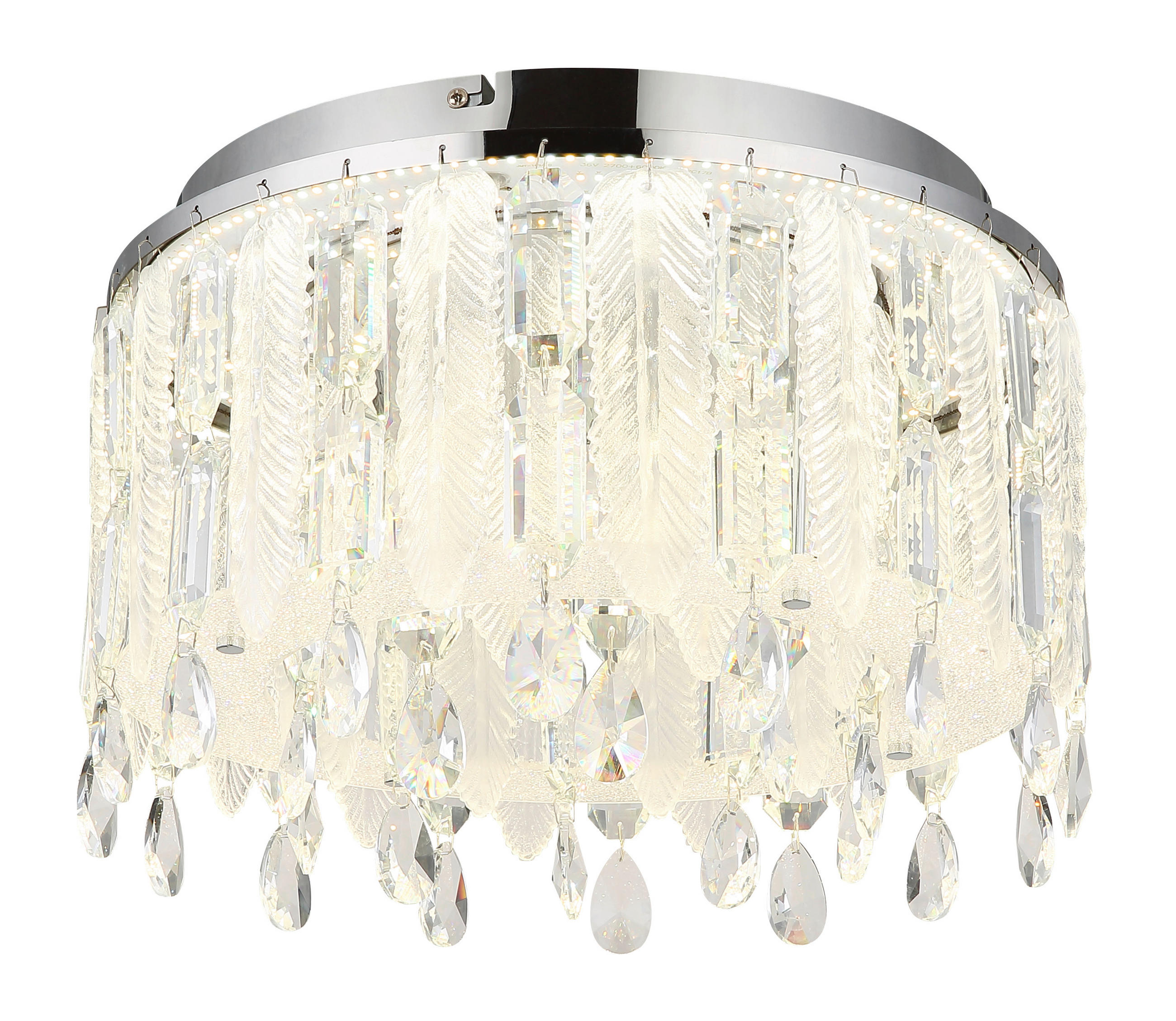 LED-DECKENLEUCHTE 38/26 cm   - Klar/Chromfarben, KONVENTIONELL, Glas/Kunststoff (38/26cm) - Globo