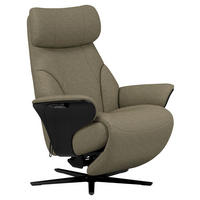 RELAXSESSEL Flachgewebe Relaxfunktion, Kopfteilverstellung, Fußteilverstellung, Rücken echt    - Schlammfarben/Schwarz, Design, Holz/Textil (86/116/87cm) - Stressless
