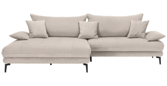 ECKSOFA in Mikrofaser Beige 176/292 cm - Beige/Schwarz, MODERN, Textil/Metall (176/292cm) - Carryhome