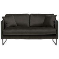 2-SITZER-SOFA Samt Anthrazit  - Anthrazit/Schwarz, Design, Textil/Metall (150/78/84cm) - Carryhome