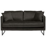 2-SITZER-SOFA Samt Anthrazit  - Anthrazit/Schwarz, Design, Textil/Metall (150/78/84cm) - Carryhome