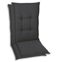SESSELAUFLAGENSET in Anthrazit Uni  - Anthrazit, Basics, Textil (50/7/108cm)