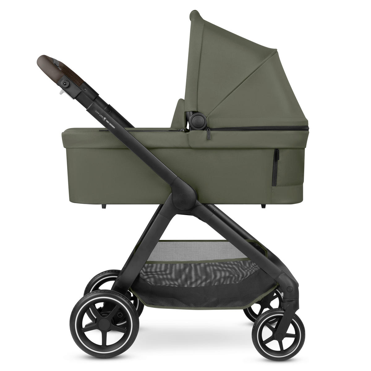 KOMBIKINDERWAGEN  City Life  Avocado  - Schwarz/Olivgrün, Basics, Textil/Metall (82,0/52,0/107,5cm) - ABC Design