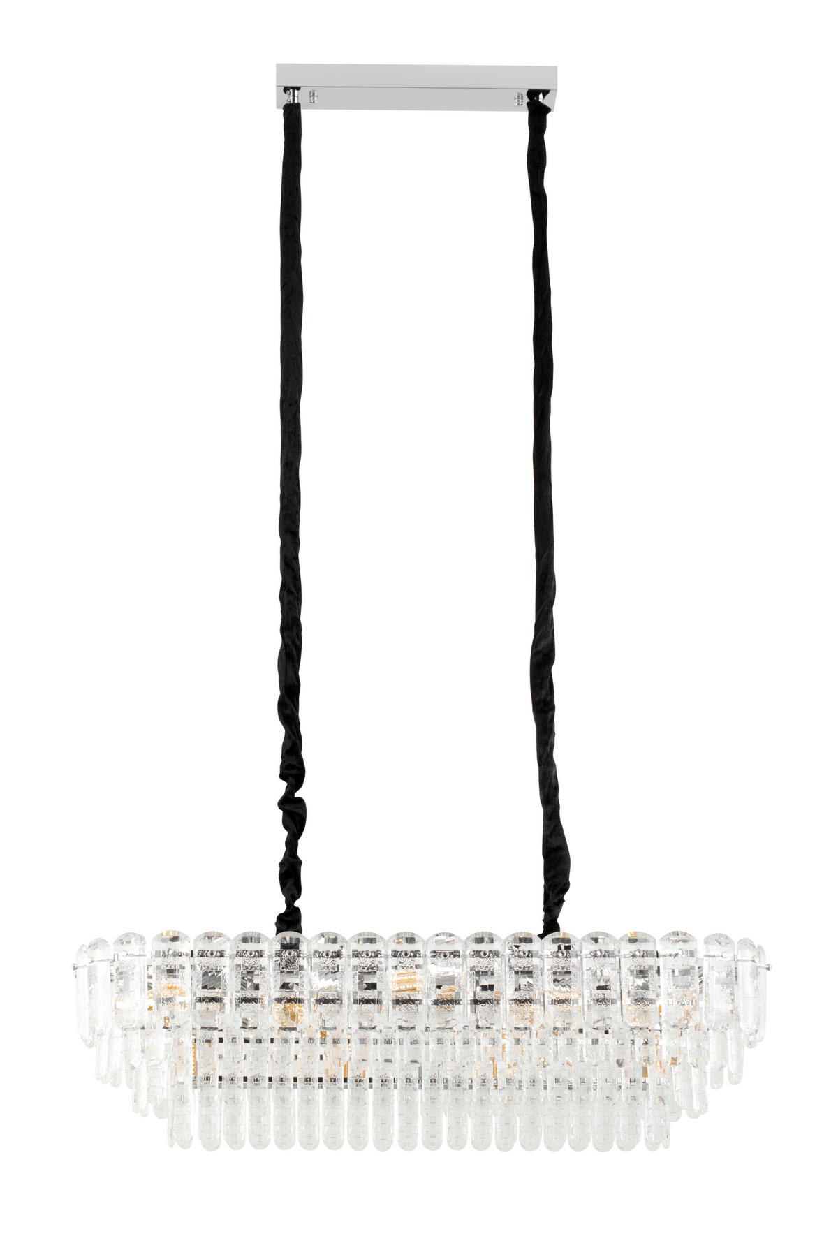 KRISTALL-HÄNGELEUCHTE Imotski 94/33/150 cm  - Chromfarben, Design, Glas/Metall (94/33/150cm) - Glandor