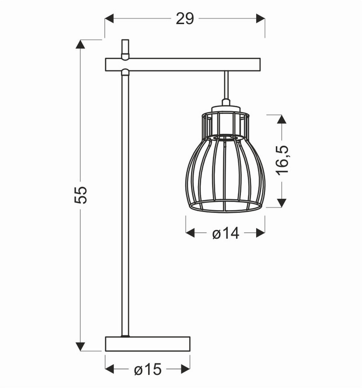 BORDSLAMPA 15/29/55 cm   - svart, Natur, metall (15/29/55cm)