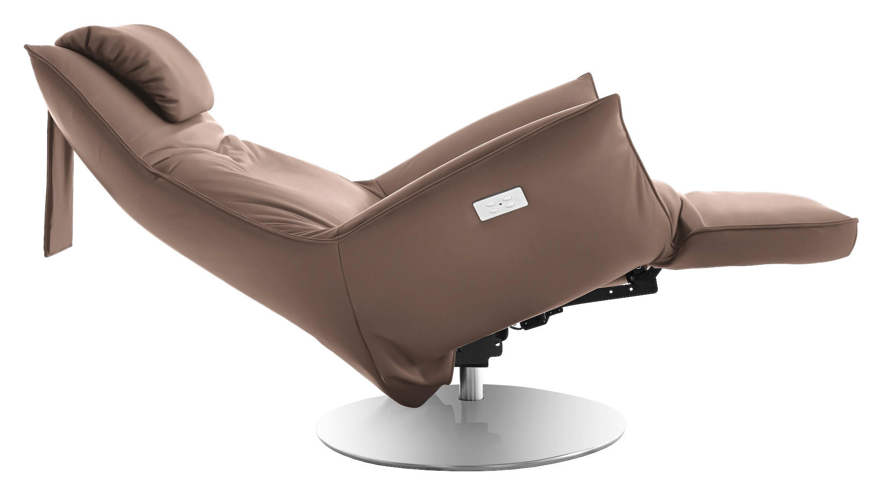 RELAXSESSEL in Leder Altrosa  - Edelstahlfarben/Altrosa, Design, Leder/Metall (92/79/90cm) - Koinor