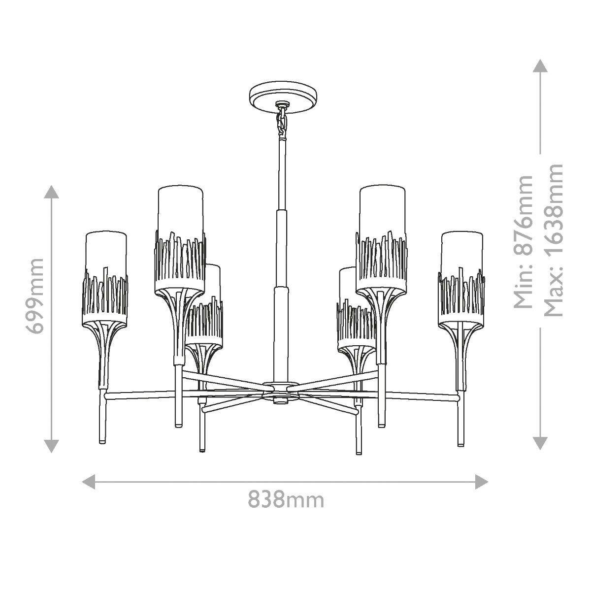KRONLEUCHTER Alora 87,6/83,8/83,8 cm  - Goldfarben, KONVENTIONELL, Glas/Metall (87,6/83,8/83,8cm) - Elstead Lighting