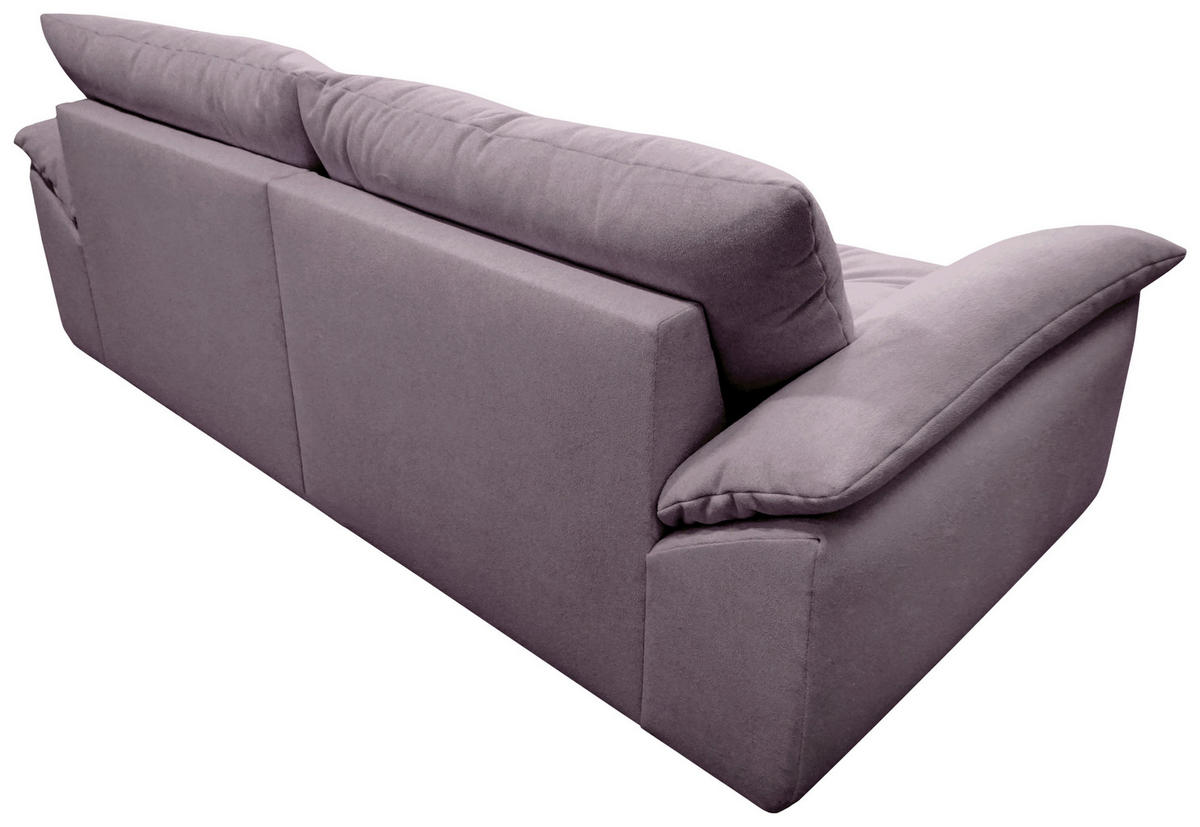 BIGSOFA Webstoff Flieder  - Flieder/Schwarz, KONVENTIONELL, Kunststoff/Textil (243/90,5/130cm) - Ambia Home