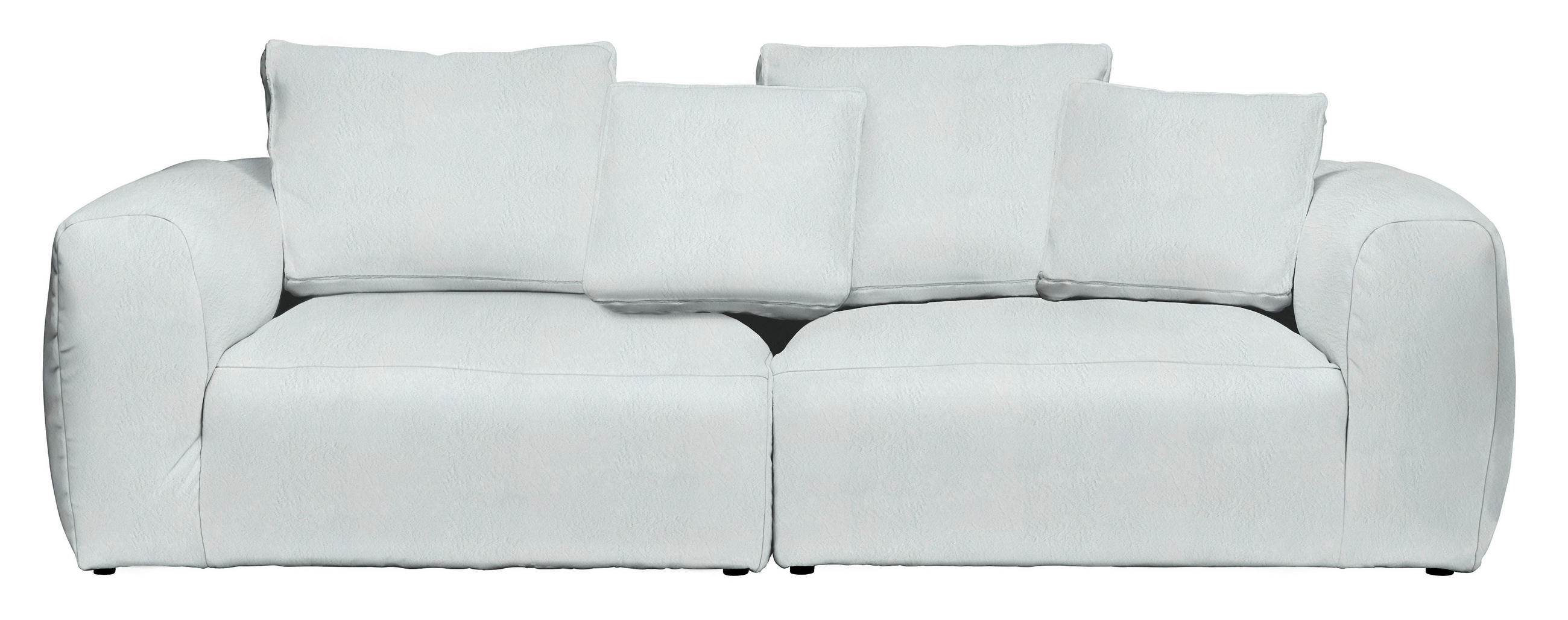 BIGSOFA Samt Grau, Silberfarben  - Silberfarben/Schwarz, Modern, Kunststoff/Textil (260/70/122cm) - Carryhome