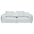 BIGSOFA  in Samt Grau, Silberfarben  - Silberfarben/Schwarz, MODERN, Kunststoff/Textil (260/70/122cm) - Carryhome