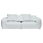 BIGSOFA  in Samt Grau, Silberfarben  - Silberfarben/Schwarz, MODERN, Kunststoff/Textil (260/70/122cm) - Carryhome