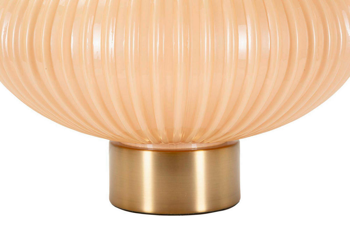 TISCHLEUCHTE   - Perlmutt/Goldfarben, Basics, Glas/Textil (33/49/33cm)