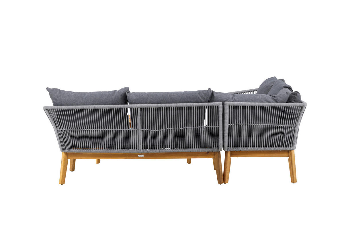 LOUNGEGARNITUR 2-teilig  210/160 cm  Akazie Aluminium  - Dunkelgrau/Grau, KONVENTIONELL, Holz/Kunststoff (210/160cm) - Gardenson