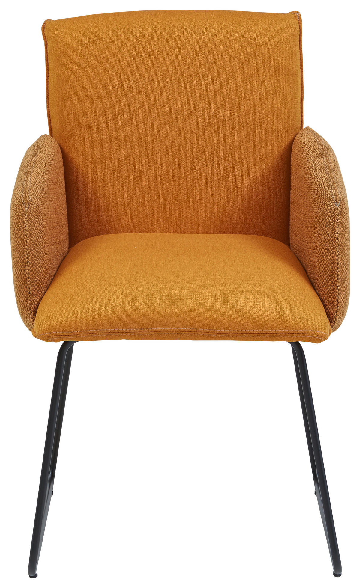 ARMLEHNSTUHL  in Stahl Webstoff  - Schwarz/Orange, Design, Textil/Metall (60/95/61cm) - Linea Natura