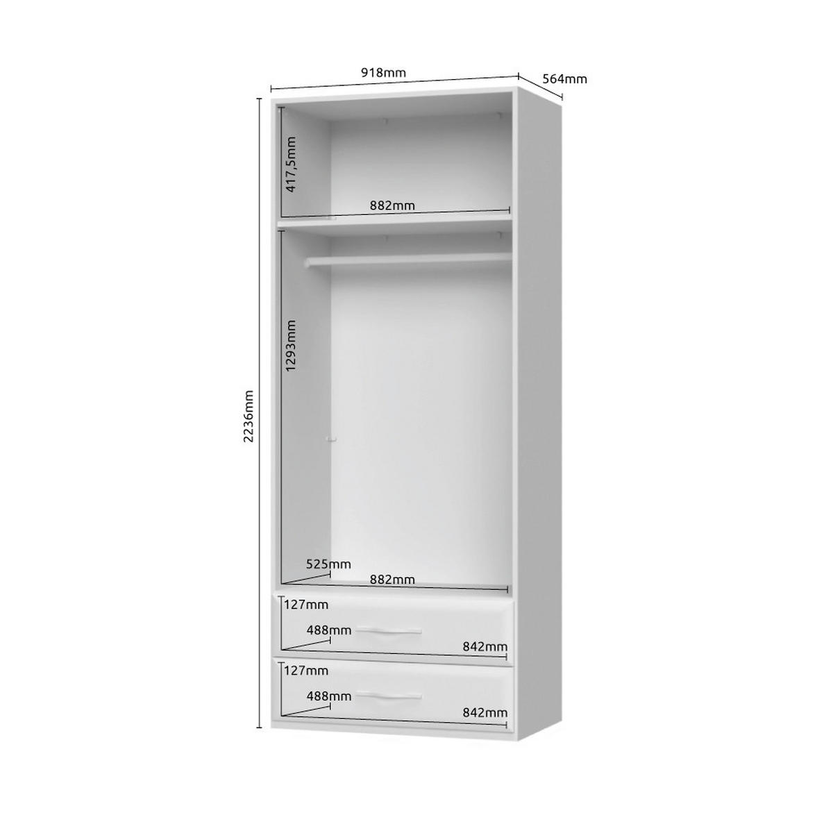 ORMAR SA KLASIČNIM VRATIMA bež  92/224/56 cm  - bež, Dizajnerski, metal/pločasti materijal (92/224/56cm)