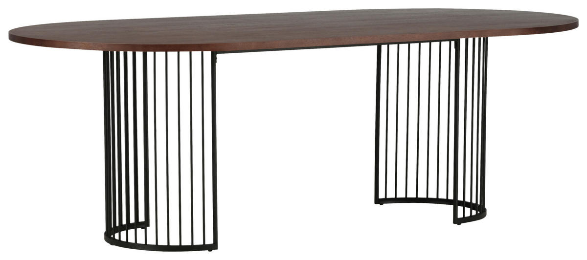 ESSTISCH in Metall, Holzwerkstoff 220/110/75 cm  - Dunkelbraun/Schwarz, Design, Holzwerkstoff/Metall (220/110/75cm) - Livetastic