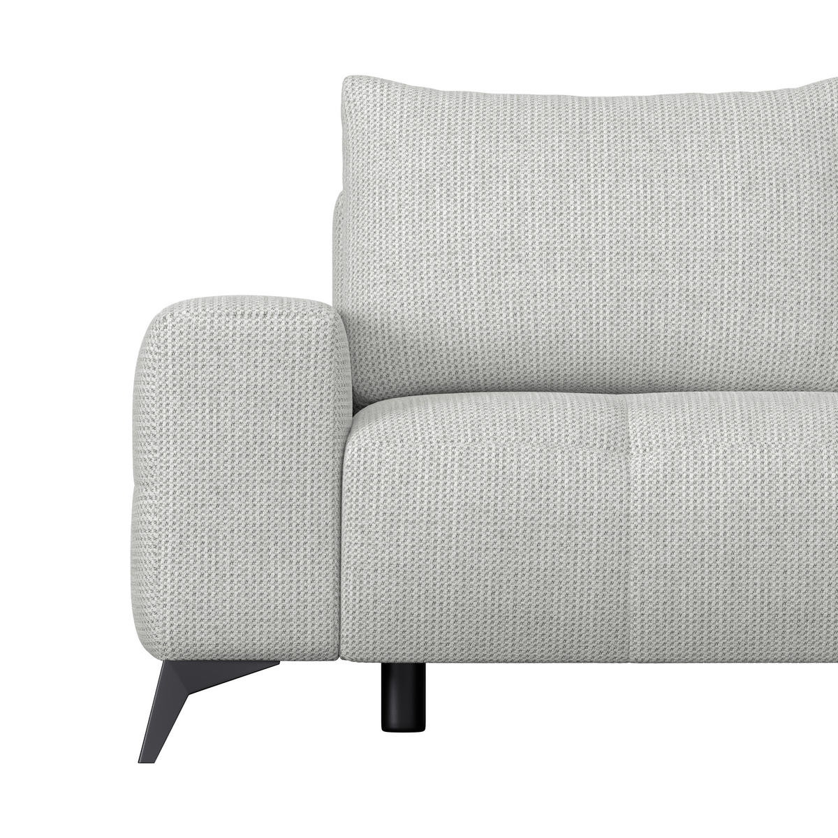 HÖRNSOFFA i flatväv blågrå  - blågrå/svart, Trend, metall/textil (290/175cm) - MID.YOU