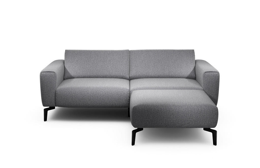 2,5-Sitzer inkl. Hocker Chenille Anthrazit  - Anthrazit/Schwarz, Design, Textil/Metall (220/86/86-94cm) - SENSOO