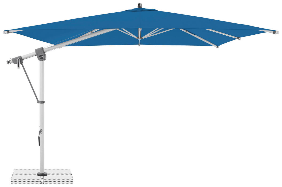 AMPELSCHIRM 300x300 cm  - Hellgrau/Hellblau, Basics, Textil/Metall (300/300cm) - Doppler