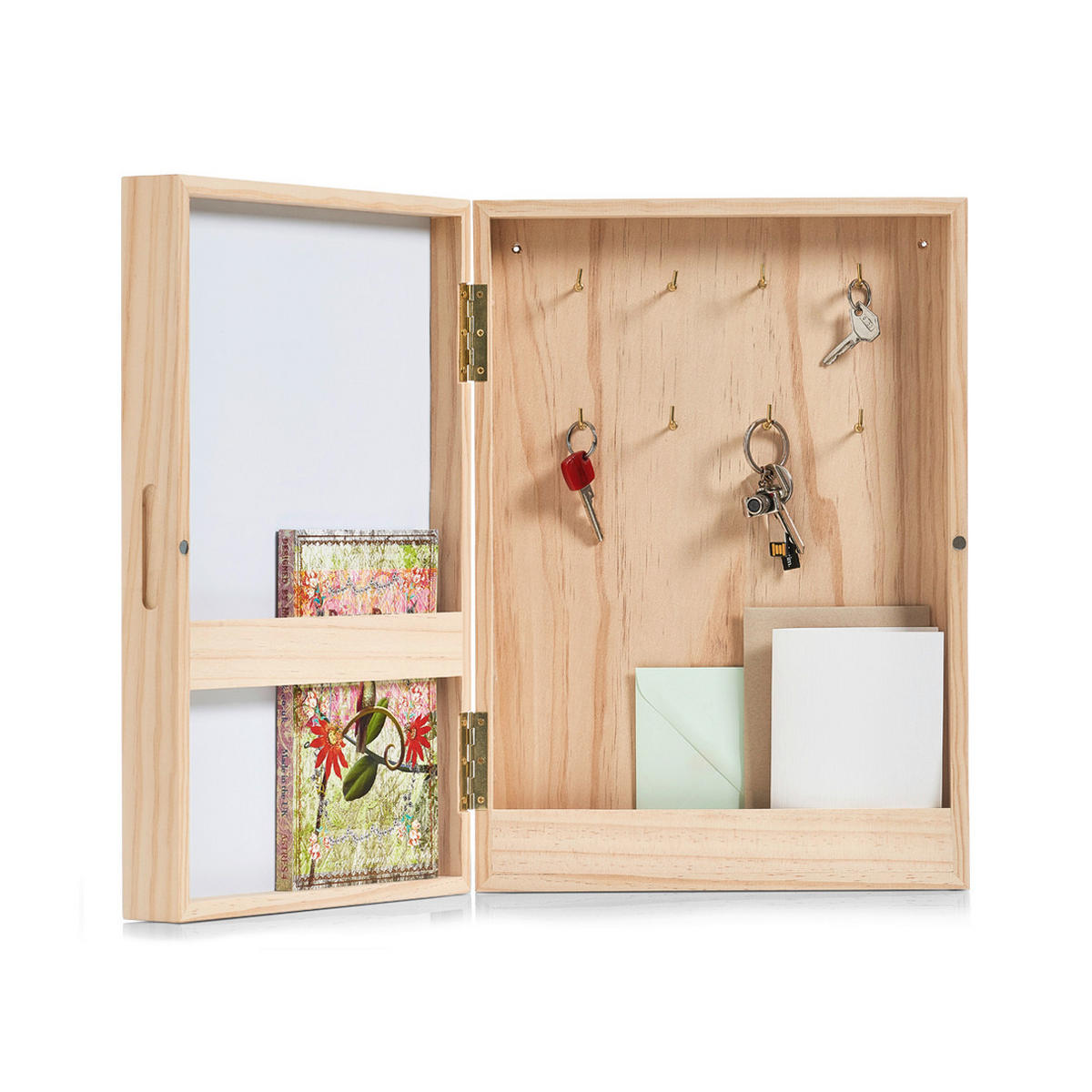 SCHLÜSSELKASTEN Naturfarben, Weiß  - Naturfarben/Weiß, Basics, Naturmaterialien (42/30/8cm) - Zeller Present
