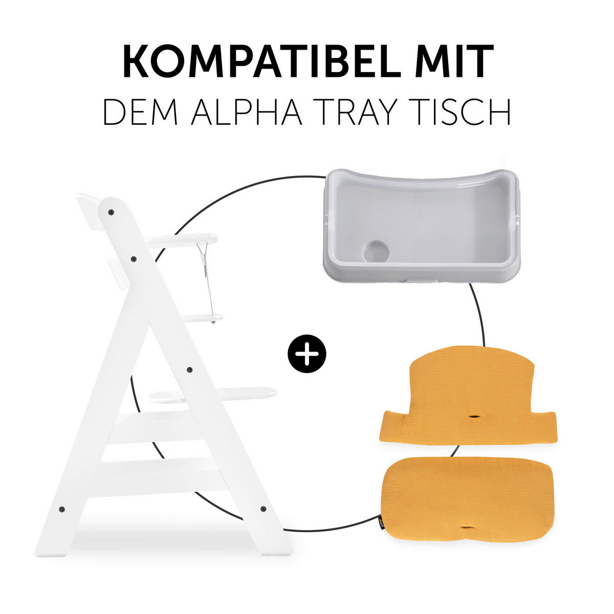 HOCHSTUHLEINLAGE HIGHCHAIRPAD SELECT  - Currygelb, Trend, Textil (27/47/8cm) - Hauck