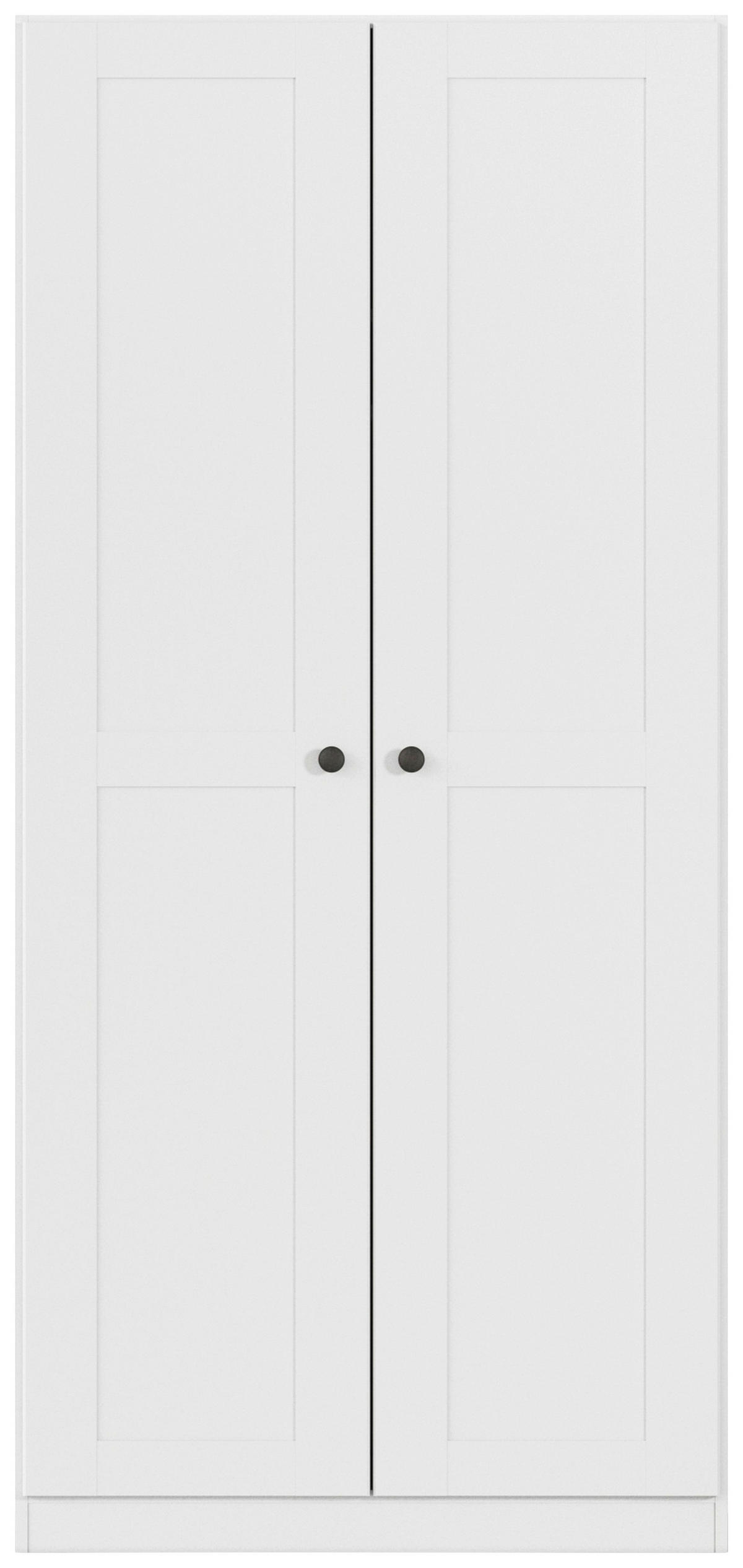 DREHTÜRENSCHRANK 91/197/54 cm,  in Weiß, 2-türig  - Schwarz/Weiß, KONVENTIONELL, Holzwerkstoff/Kunststoff (91/197/54cm) - home24