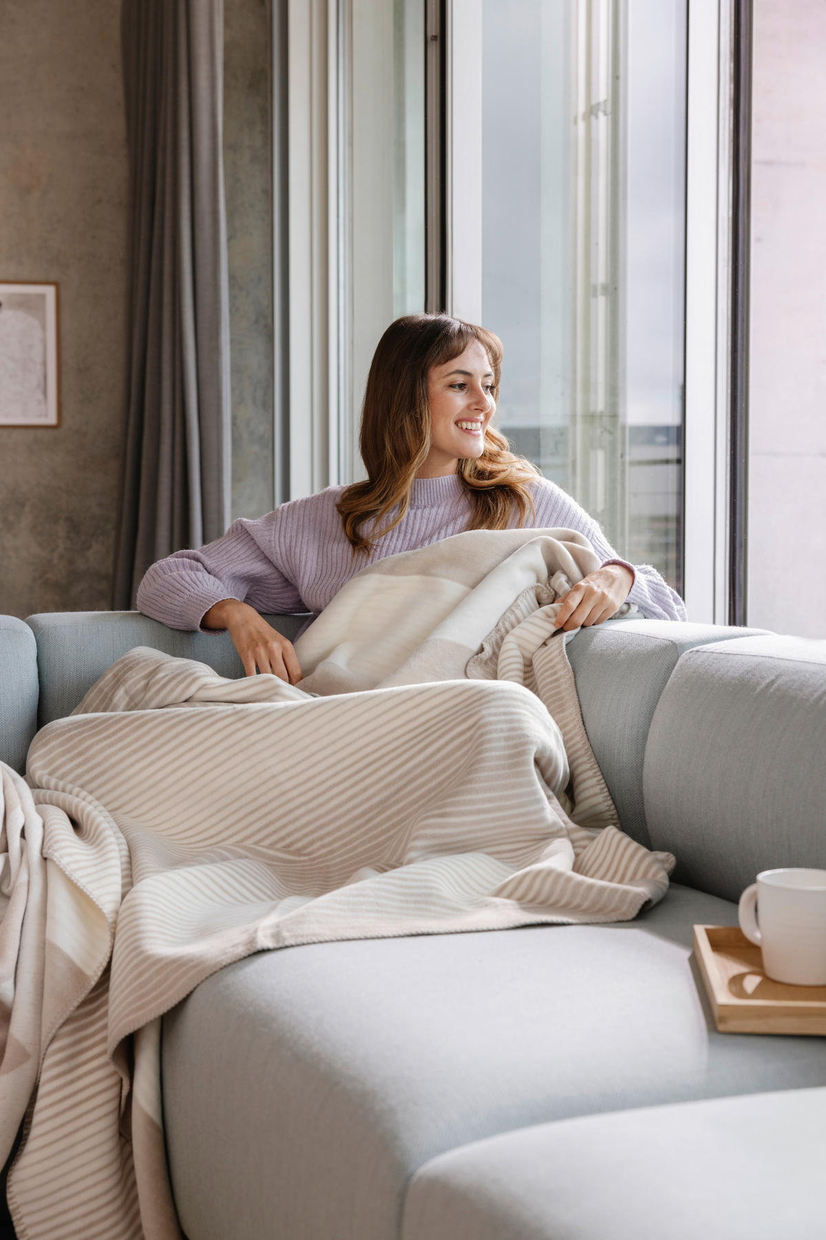 WOHNDECKE 150/200 cm  - Beige/Weiß, KONVENTIONELL, Textil (150/200cm) - Novel