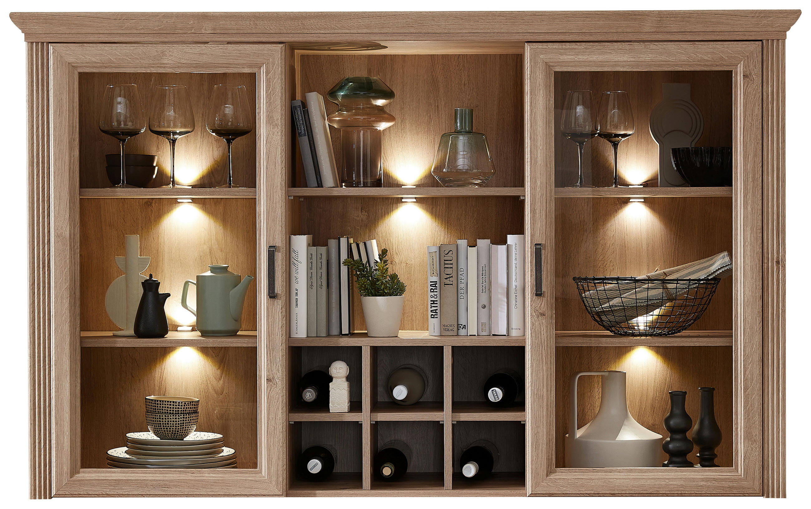 BUFFETAUFSATZ in Eichefarben - Eichefarben, Design, Holzwerkstoff/Metall (166/103/42cm) - MID.YOU
