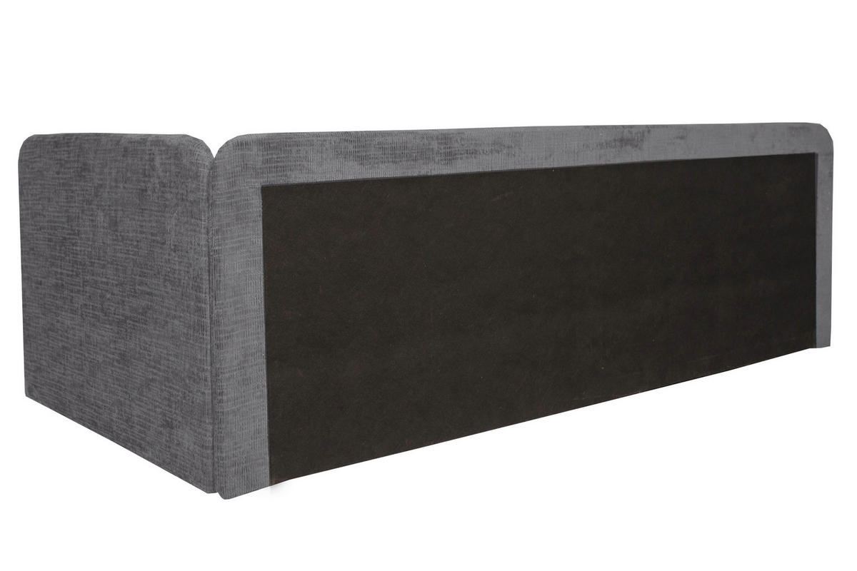 LIEGE in Velours Grau  - Schwarz/Grau, KONVENTIONELL, Kunststoff/Textil (205/80/125cm) - Xora
