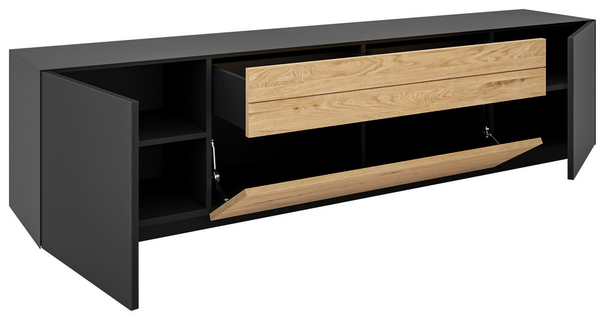 LOWBOARD Celika  in 210/55/40 cm  - Wildeiche/Anthrazit, Natur, Holz/Holzwerkstoff (210/55/40cm) - Dieter Knoll